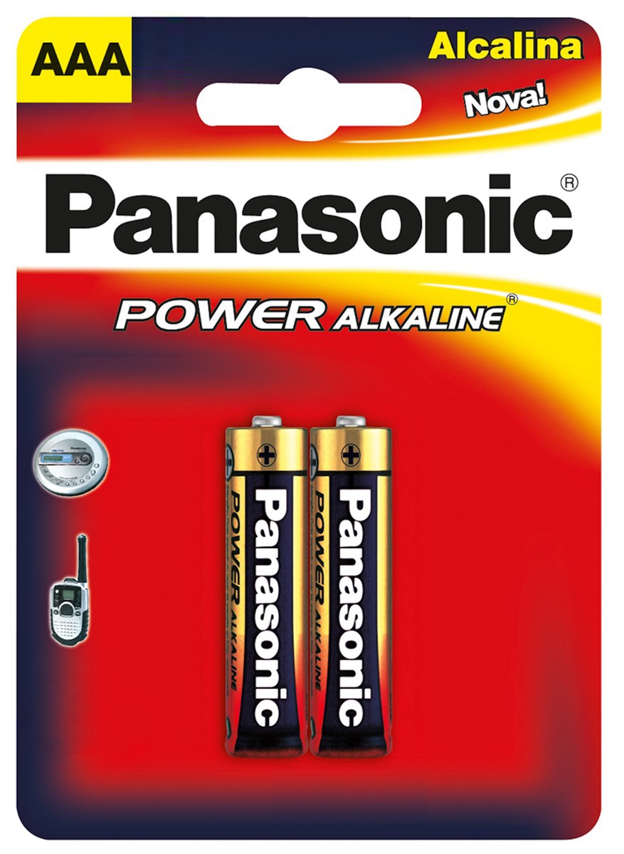 Pilha Alcalina AAA Panasonic - 2 Unidades